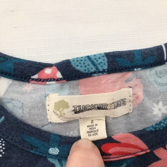 Tucker + Tate Girls Long Sleeve Tiered  Multi Colored Floral Dress Girls Size 2 - Picture 2 of 4